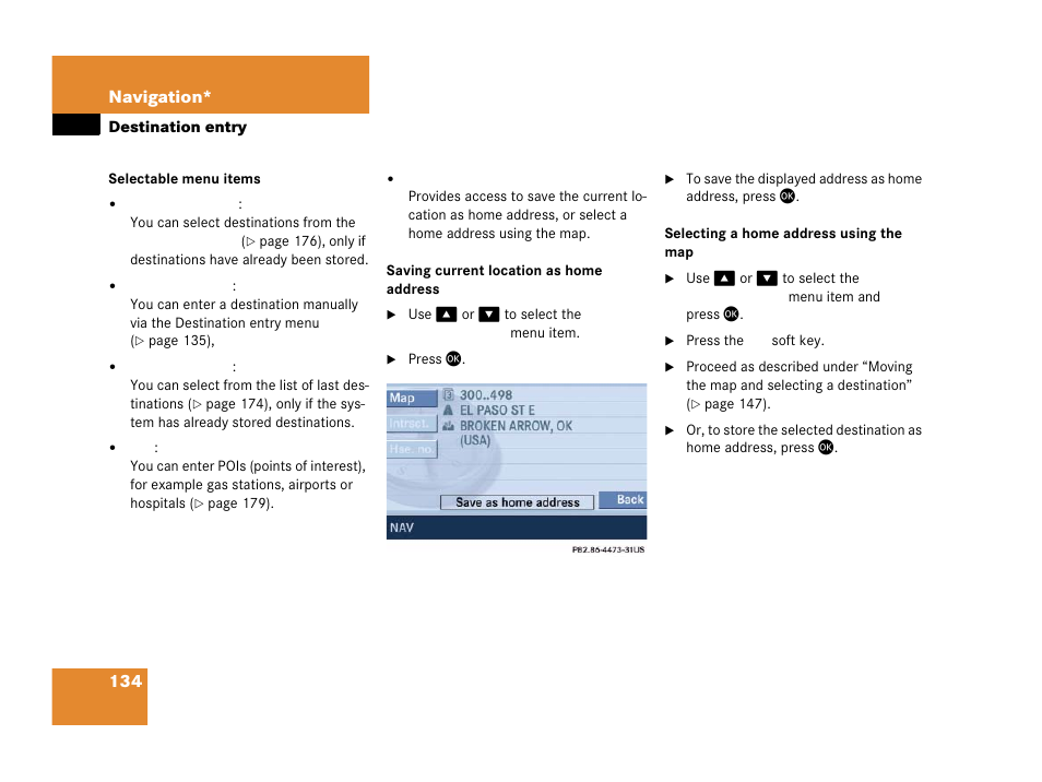 134 navigation | Mercedes-Benz SLK-Class 2006 COMAND Manual User Manual | Page 135 / 213