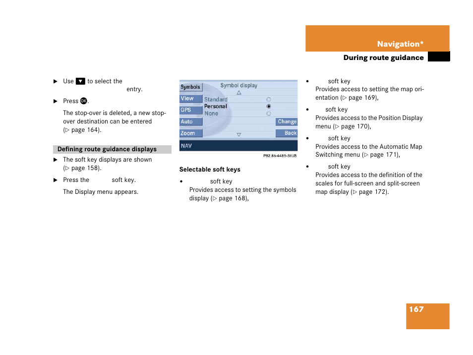 167 navigation | Mercedes-Benz SLK-Class 2006 COMAND Manual User Manual | Page 168 / 213