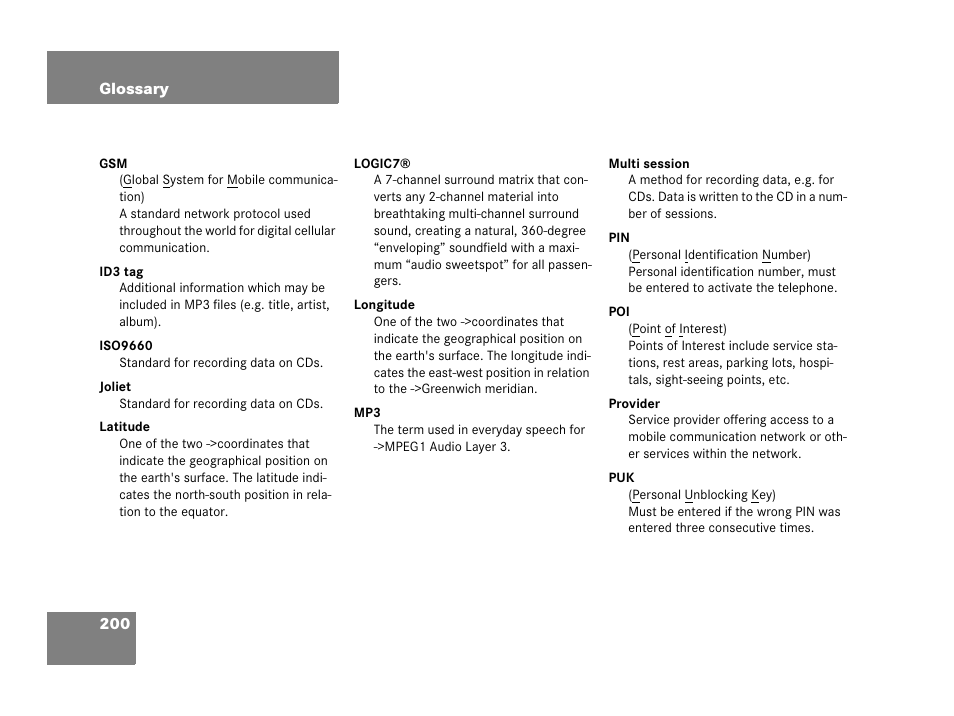 Mercedes-Benz SLK-Class 2006 COMAND Manual User Manual | Page 201 / 213