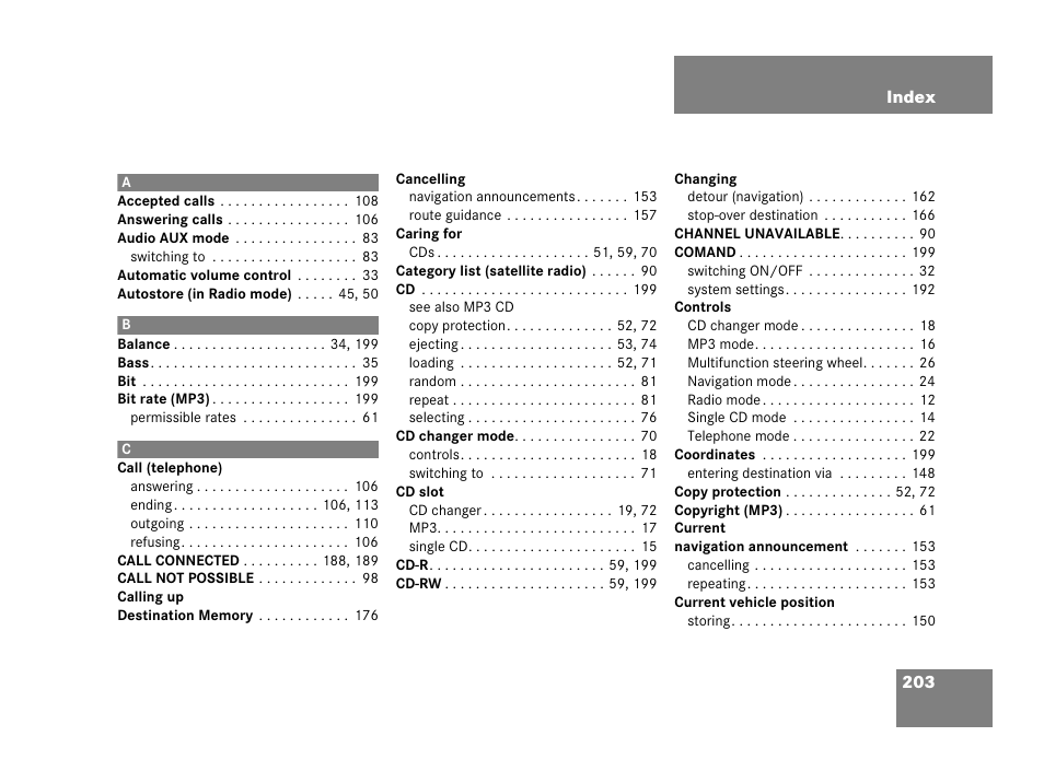 Mercedes-Benz SLK-Class 2006 COMAND Manual User Manual | Page 204 / 213