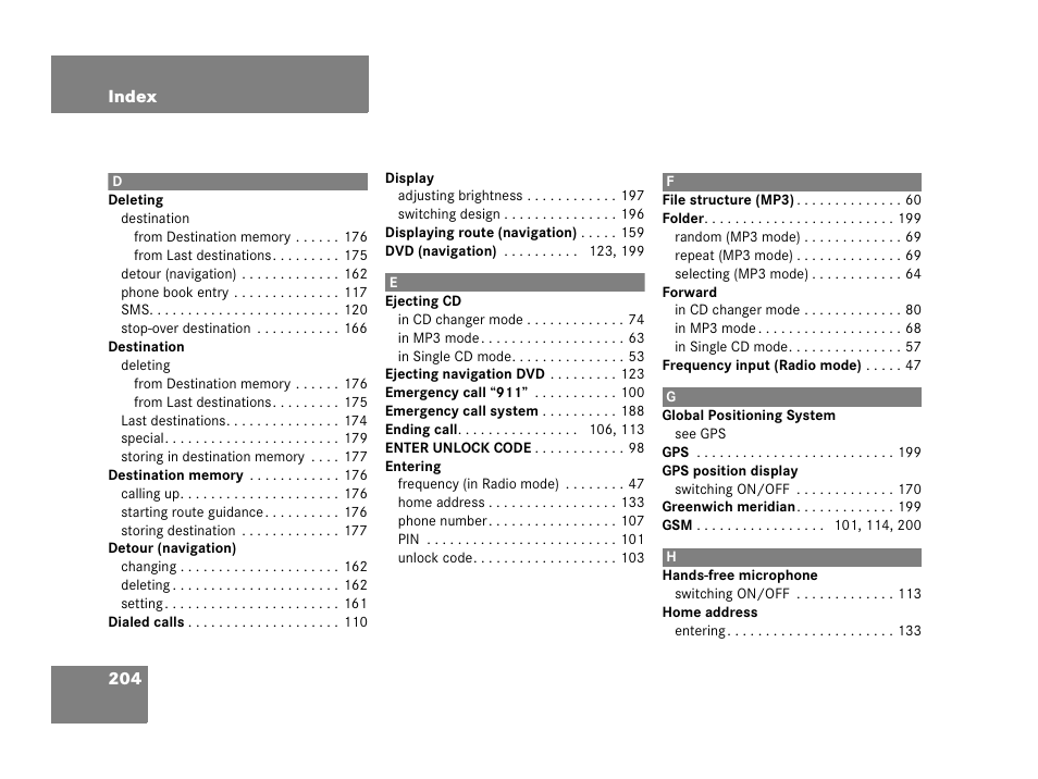 Mercedes-Benz SLK-Class 2006 COMAND Manual User Manual | Page 205 / 213