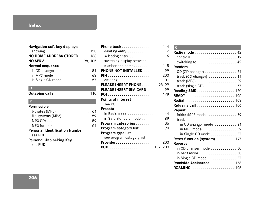 Mercedes-Benz SLK-Class 2006 COMAND Manual User Manual | Page 207 / 213