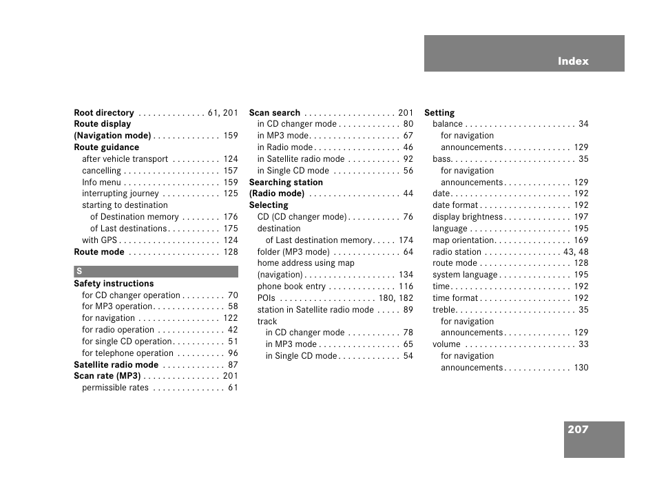 Mercedes-Benz SLK-Class 2006 COMAND Manual User Manual | Page 208 / 213