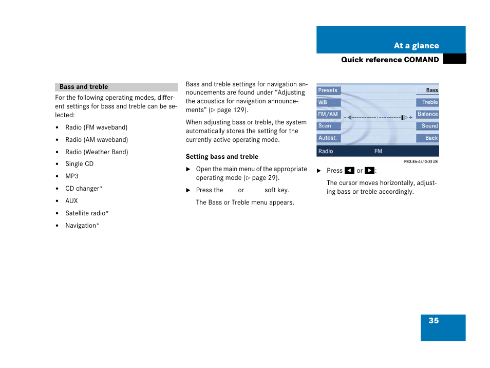 35 at a glance | Mercedes-Benz SLK-Class 2006 COMAND Manual User Manual | Page 36 / 213