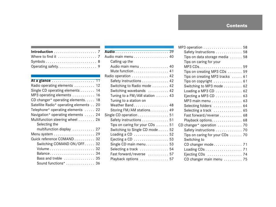 Mercedes-Benz SLK-Class 2006 COMAND Manual User Manual | Page 4 / 213