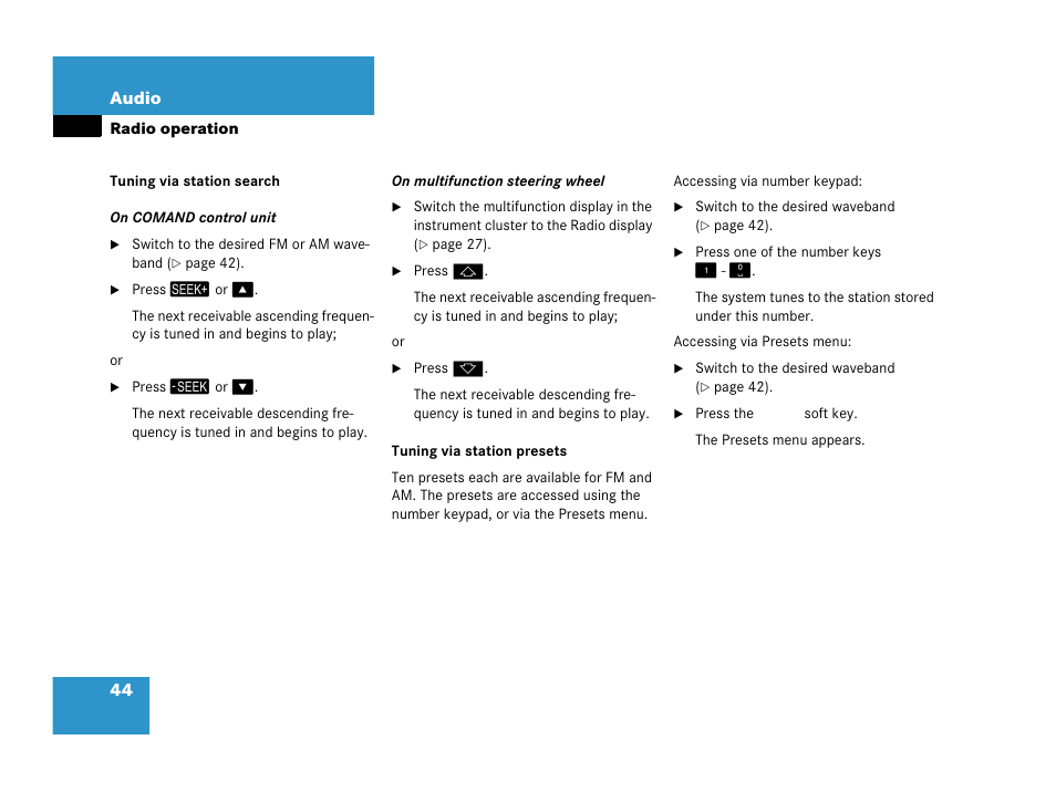 Mercedes-Benz SLK-Class 2006 COMAND Manual User Manual | Page 45 / 213