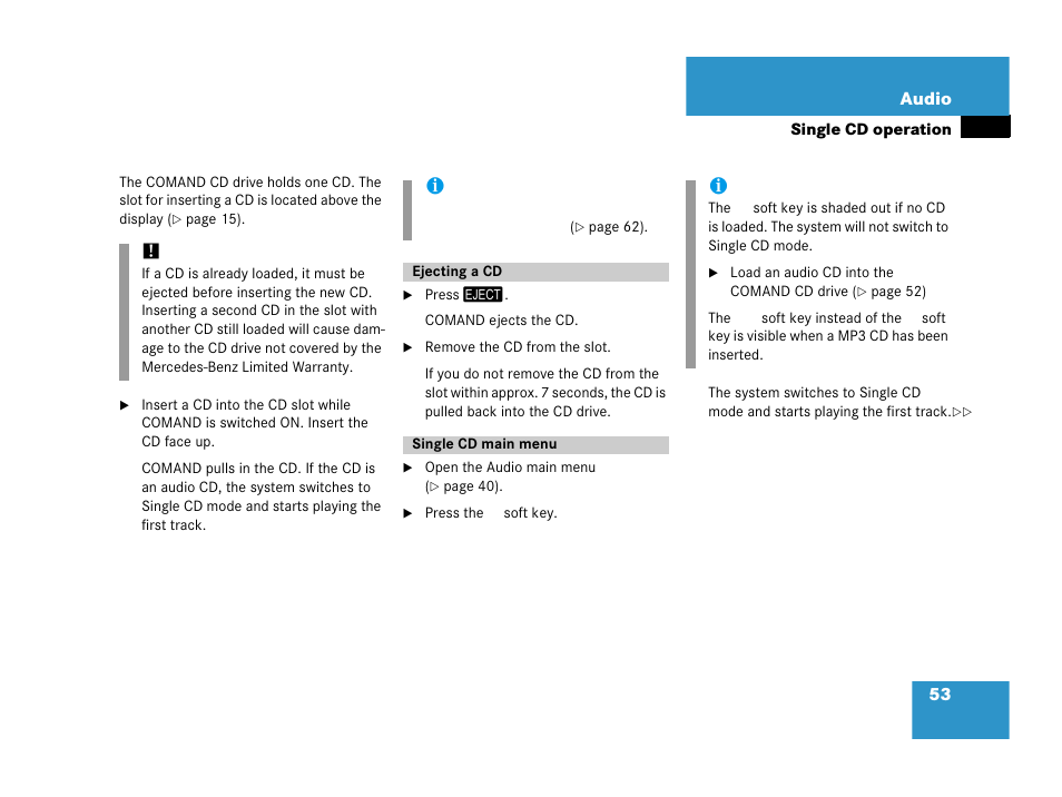 Mercedes-Benz SLK-Class 2006 COMAND Manual User Manual | Page 54 / 213