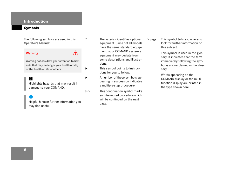 Mercedes-Benz SLK-Class 2006 COMAND Manual User Manual | Page 9 / 213