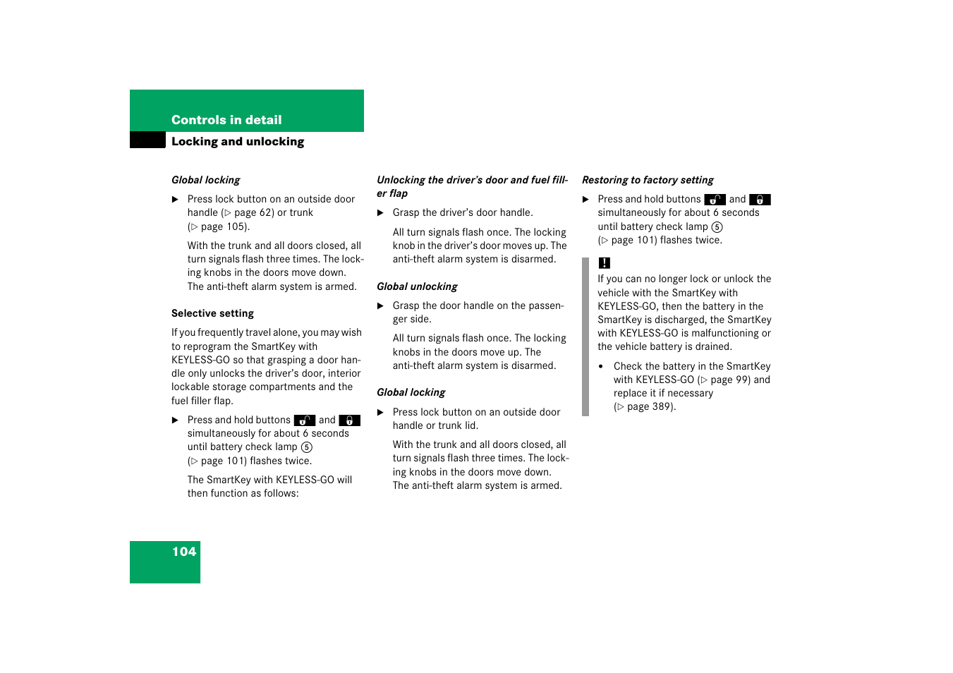 Mercedes-Benz SL-Class 2006 Owners Manual User Manual | Page 105 / 480