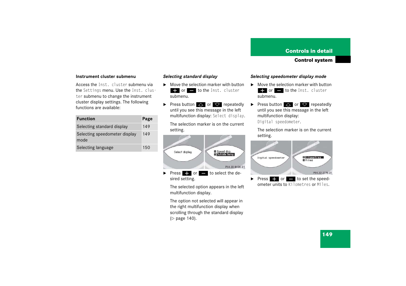 Submenu | Mercedes-Benz SL-Class 2006 Owners Manual User Manual | Page 150 / 480
