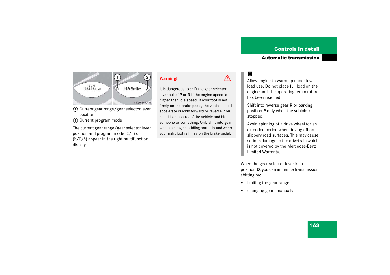 Mercedes-Benz SL-Class 2006 Owners Manual User Manual | Page 164 / 480