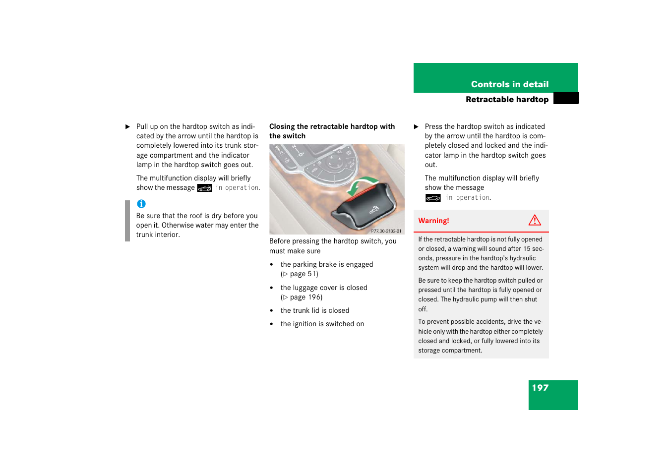 Mercedes-Benz SL-Class 2006 Owners Manual User Manual | Page 198 / 480