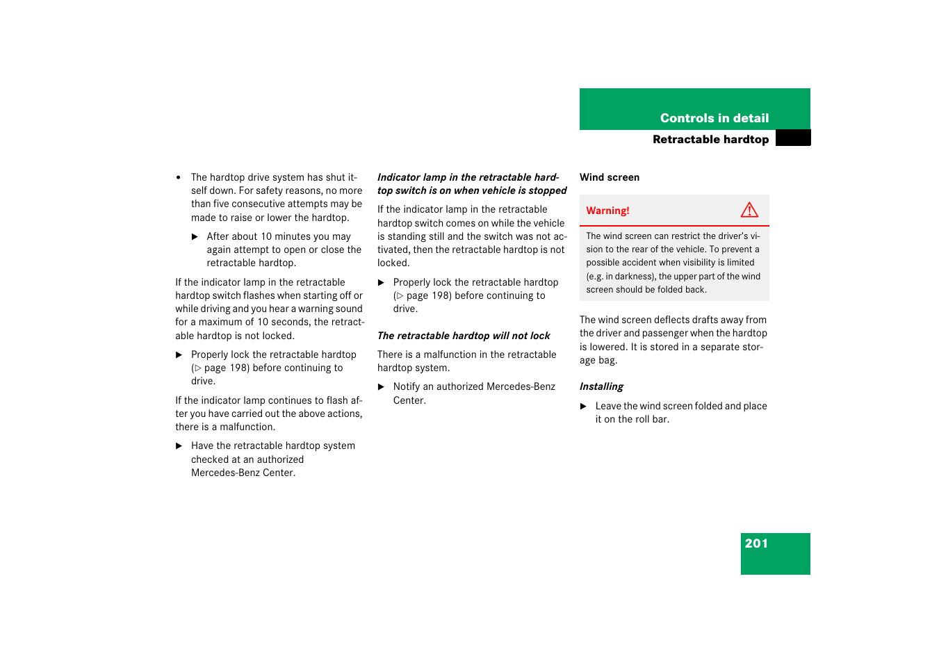 Mercedes-Benz SL-Class 2006 Owners Manual User Manual | Page 202 / 480