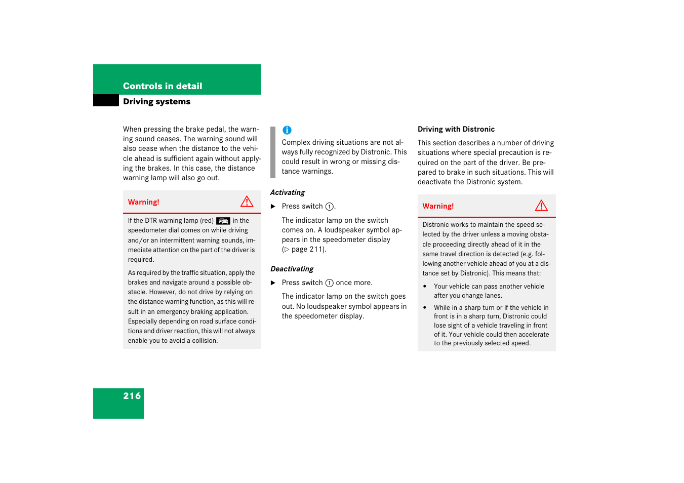 Mercedes-Benz SL-Class 2006 Owners Manual User Manual | Page 217 / 480