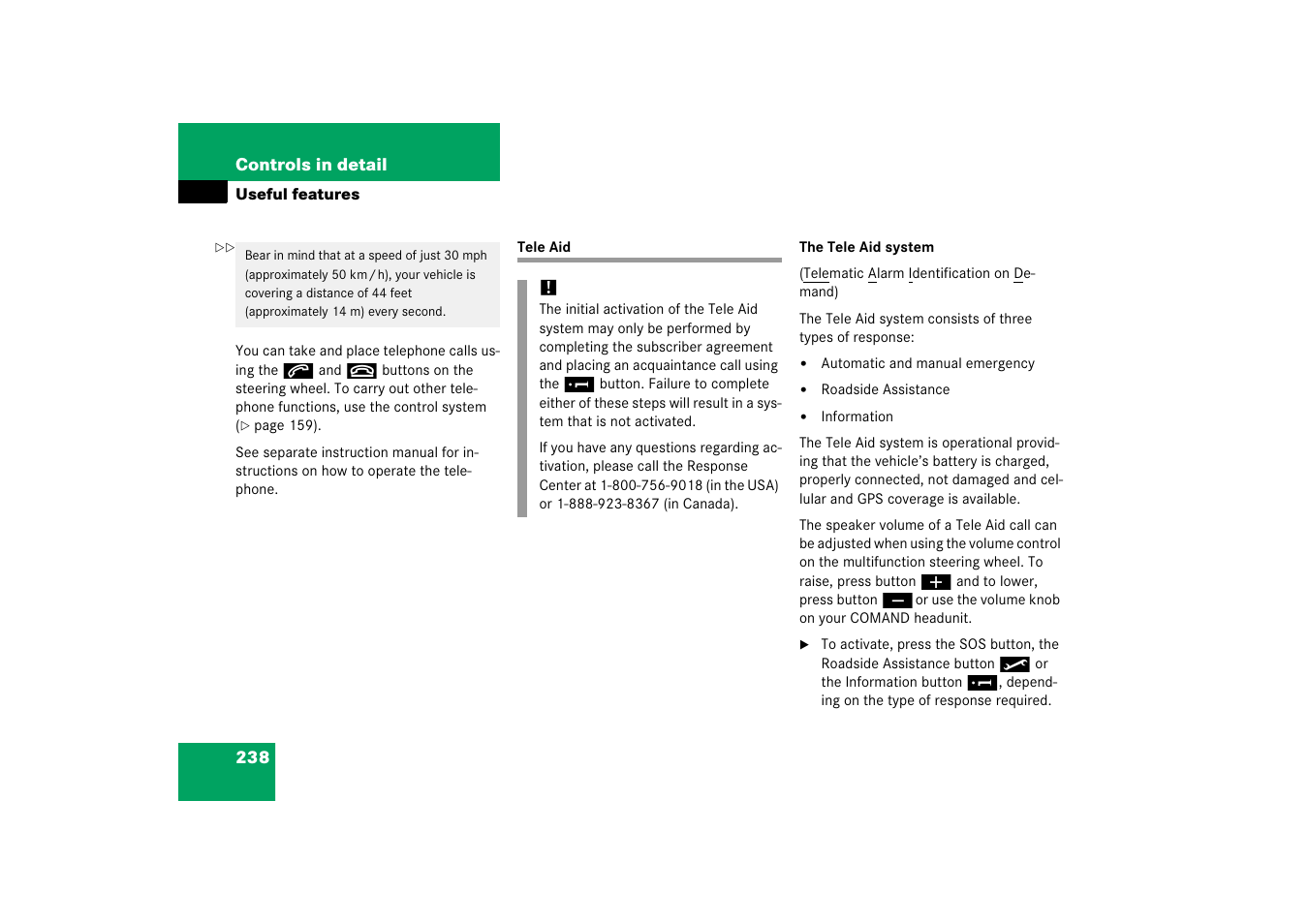 Tele aid | Mercedes-Benz SL-Class 2006 Owners Manual User Manual | Page 239 / 480