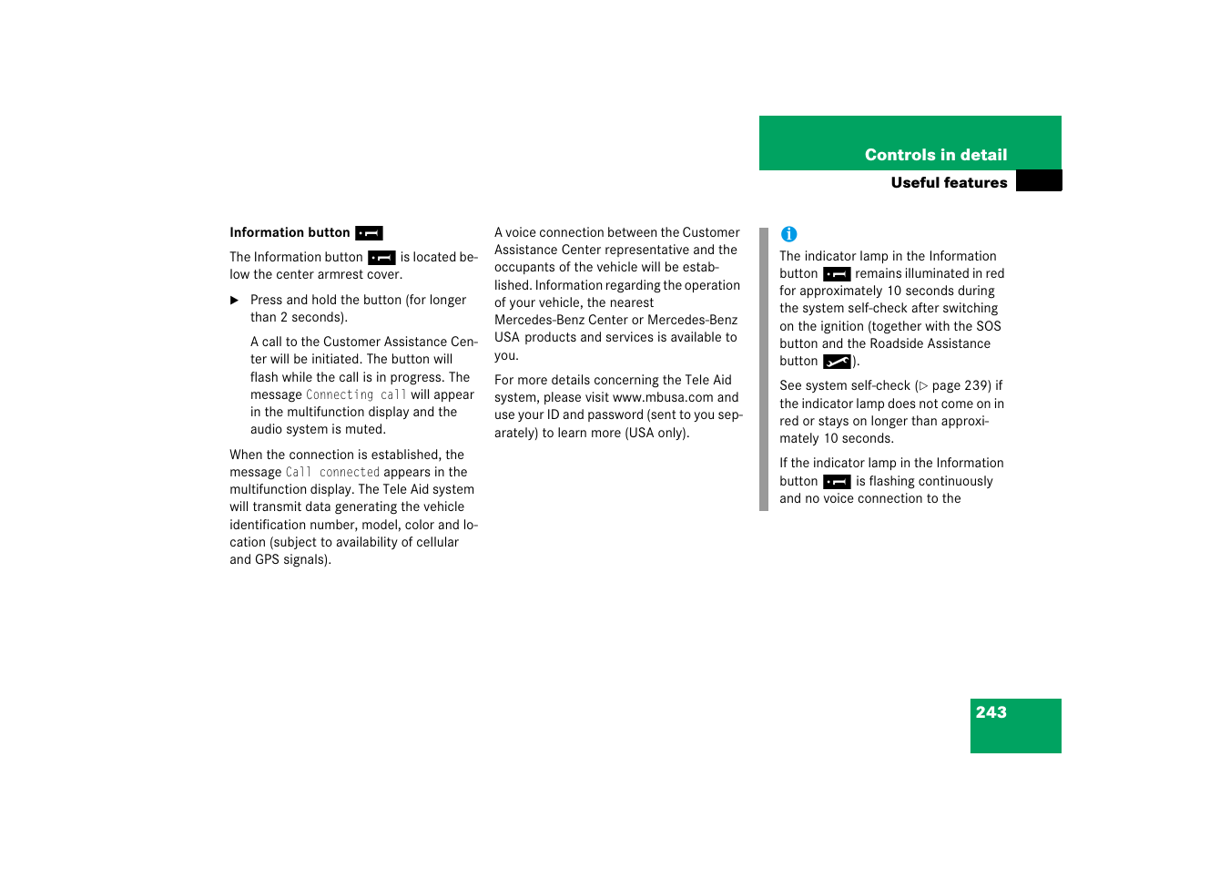 Mercedes-Benz SL-Class 2006 Owners Manual User Manual | Page 244 / 480