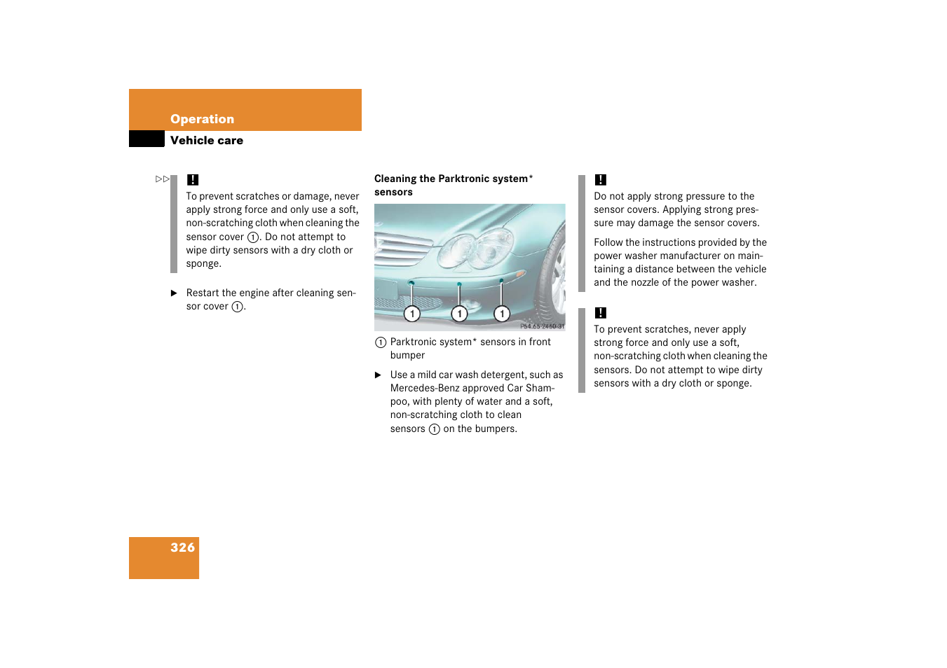 Sensors | Mercedes-Benz SL-Class 2006 Owners Manual User Manual | Page 327 / 480