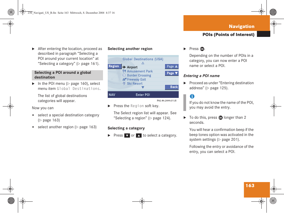 163 navigation | Mercedes-Benz SL-Class 2006 COMAND Manual User Manual | Page 165 / 226