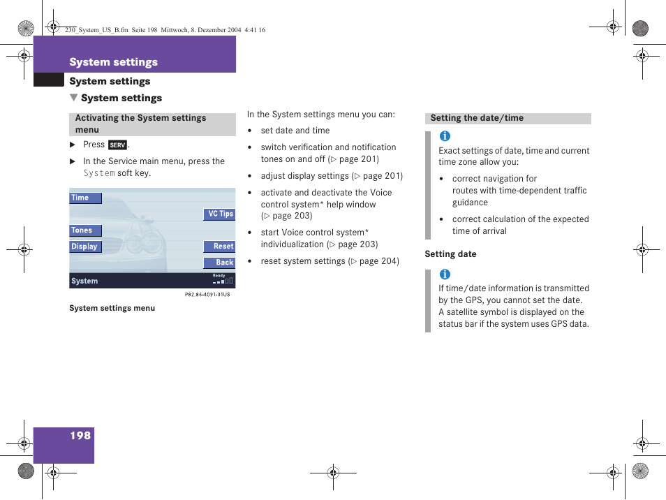 Mercedes-Benz SL-Class 2006 COMAND Manual User Manual | Page 200 / 226
