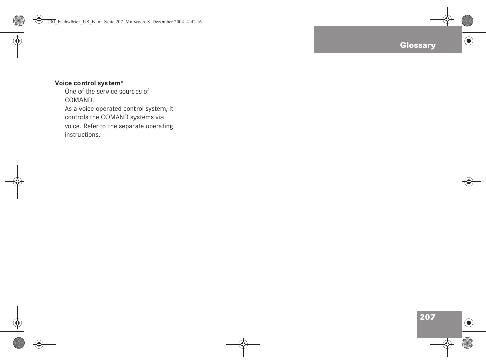 Mercedes-Benz SL-Class 2006 COMAND Manual User Manual | Page 209 / 226