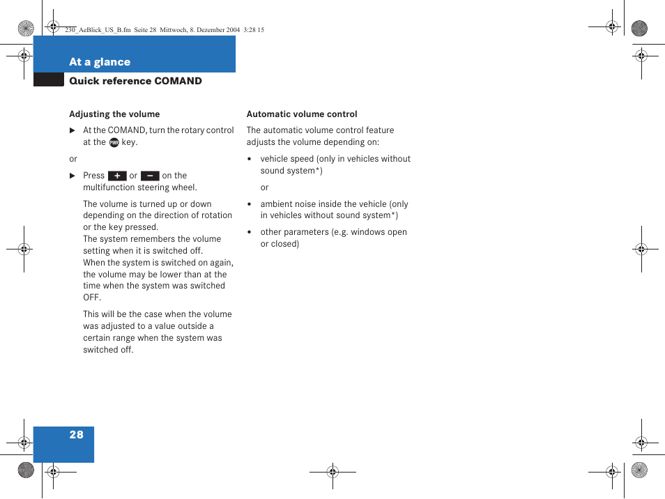 Mercedes-Benz SL-Class 2006 COMAND Manual User Manual | Page 30 / 226