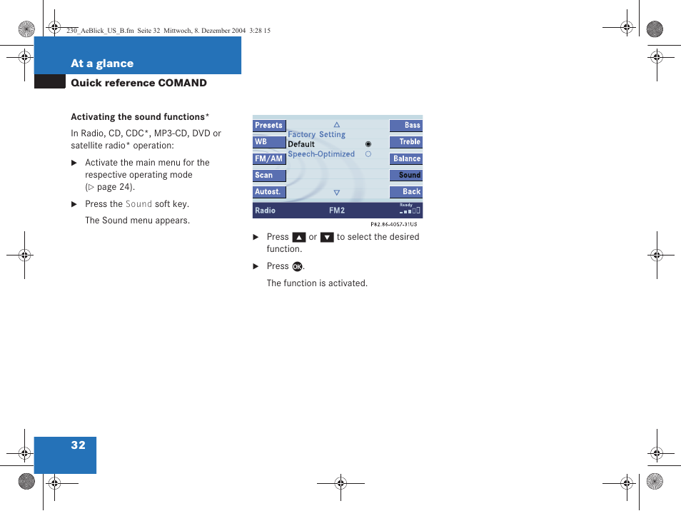 Mercedes-Benz SL-Class 2006 COMAND Manual User Manual | Page 34 / 226