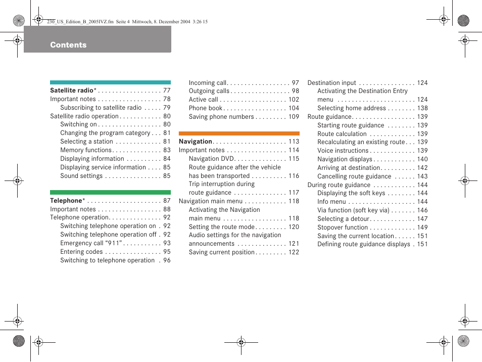 Mercedes-Benz SL-Class 2006 COMAND Manual User Manual | Page 6 / 226