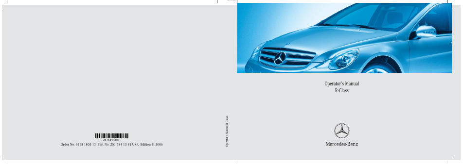 Mercedes-Benz R-Class 2006 Owners Manual User Manual | 561 pages