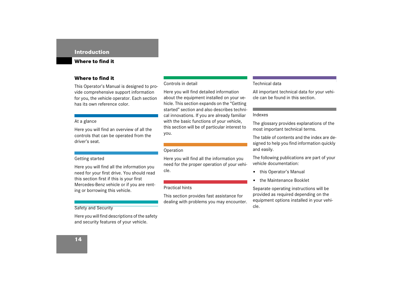 Where to find it | Mercedes-Benz R-Class 2006 Owners Manual User Manual | Page 15 / 561