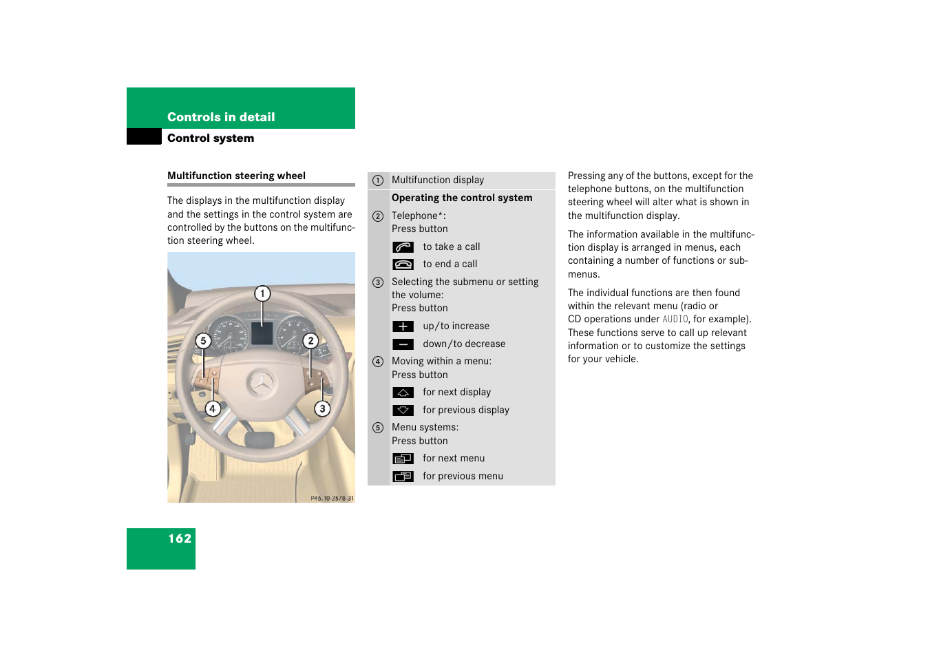 Multifunction steering wheel | Mercedes-Benz R-Class 2006 Owners Manual User Manual | Page 163 / 561