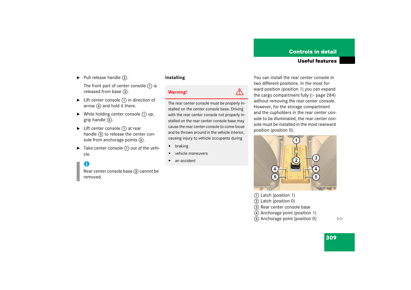 Ward position | Mercedes-Benz R-Class 2006 Owners Manual User Manual | Page 310 / 561