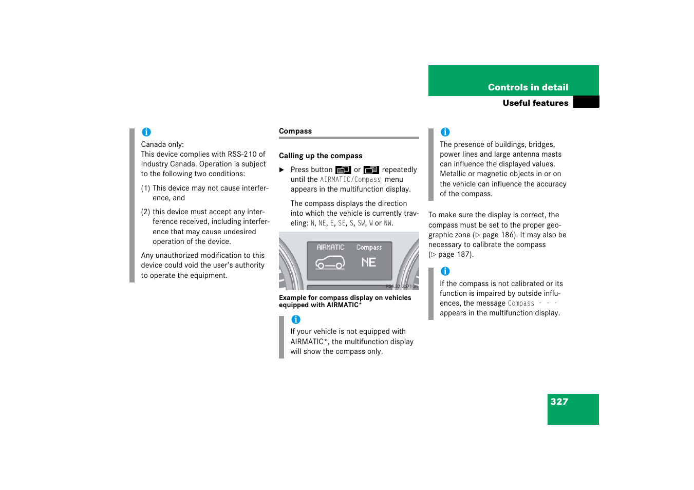 Compass, See “compass | Mercedes-Benz R-Class 2006 Owners Manual User Manual | Page 328 / 561
