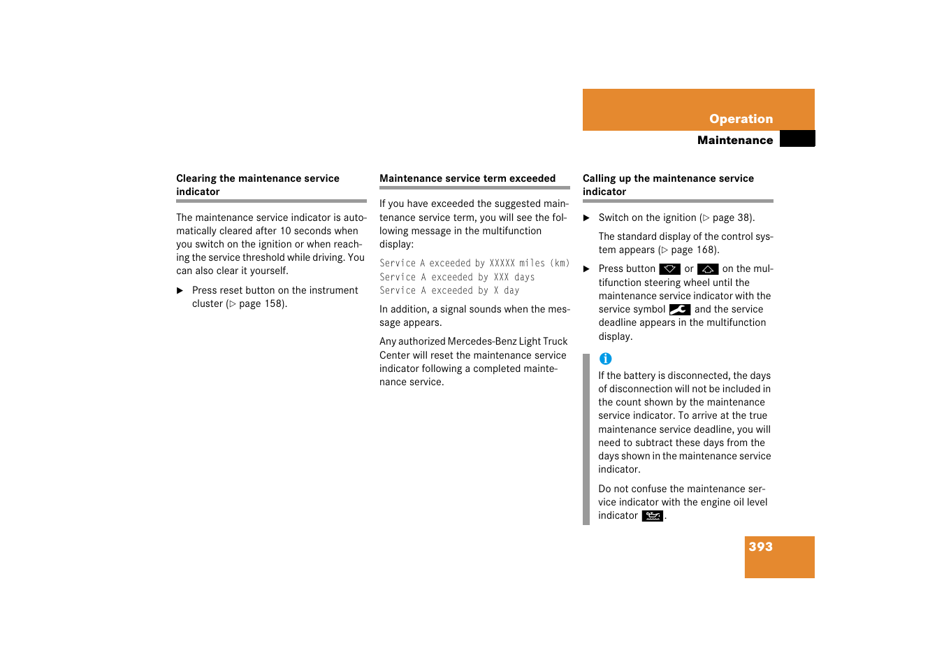 Service indicator:clearing, Maintenance service:overdue | Mercedes-Benz R-Class 2006 Owners Manual User Manual | Page 394 / 561