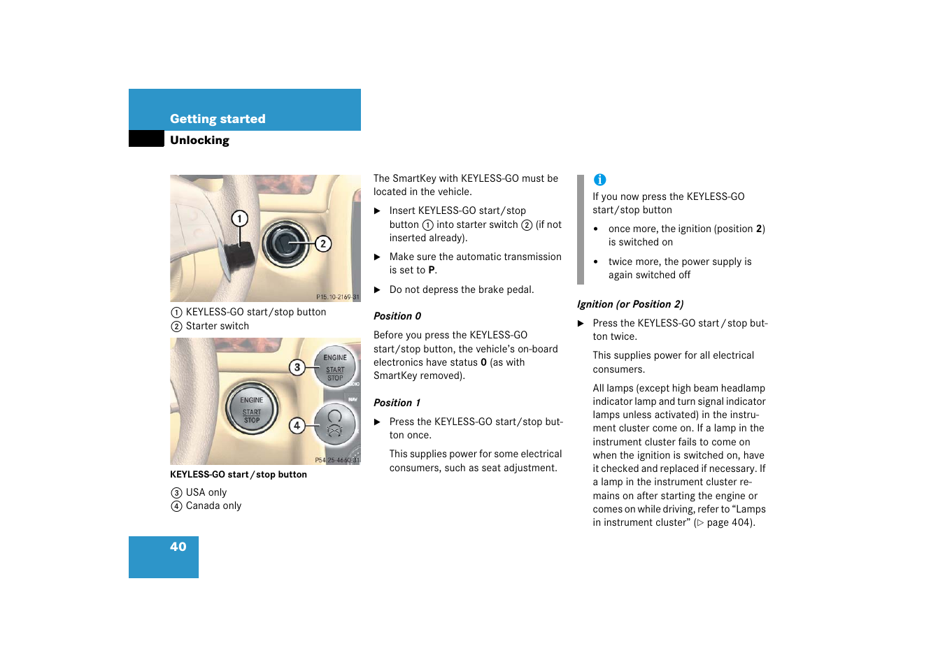 Switch positions | Mercedes-Benz R-Class 2006 Owners Manual User Manual | Page 41 / 561