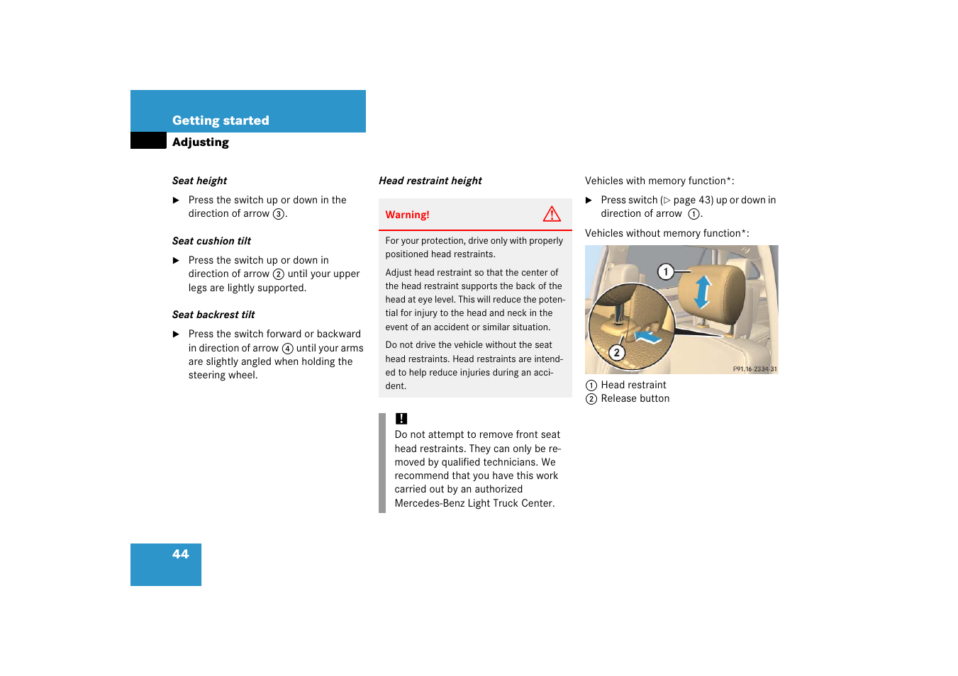 Mercedes-Benz R-Class 2006 Owners Manual User Manual | Page 45 / 561