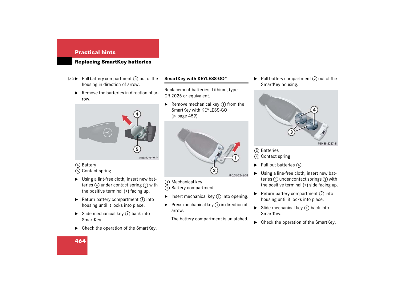 Smartkey with keyless-go | Mercedes-Benz R-Class 2006 Owners Manual User Manual | Page 465 / 561