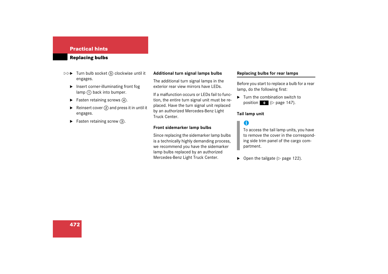 Replacing:brake lamp bulbs, Replacing bulbs for rear lamps | Mercedes-Benz R-Class 2006 Owners Manual User Manual | Page 473 / 561