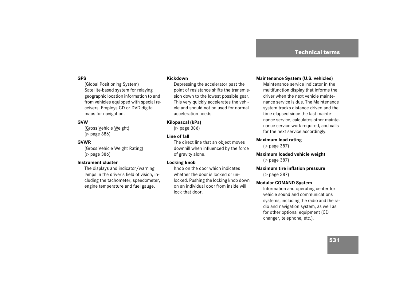 Mercedes-Benz R-Class 2006 Owners Manual User Manual | Page 532 / 561
