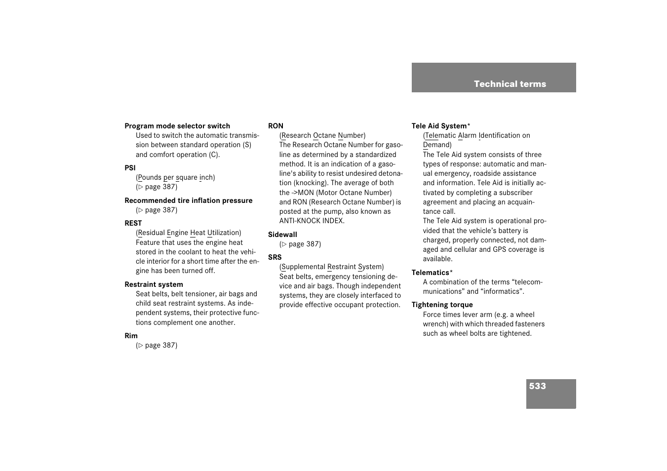 Mercedes-Benz R-Class 2006 Owners Manual User Manual | Page 534 / 561