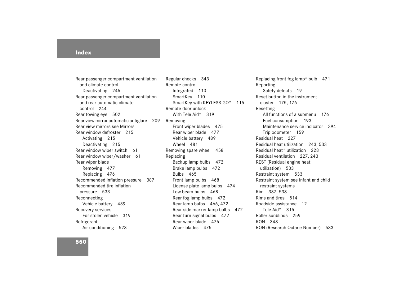 Mercedes-Benz R-Class 2006 Owners Manual User Manual | Page 551 / 561