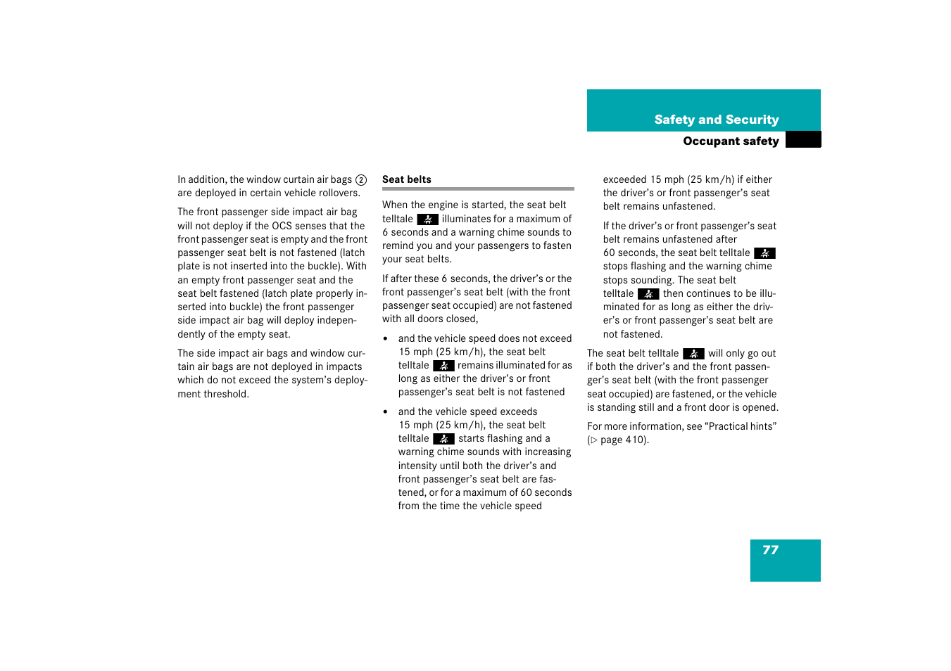 Seat belts | Mercedes-Benz R-Class 2006 Owners Manual User Manual | Page 78 / 561