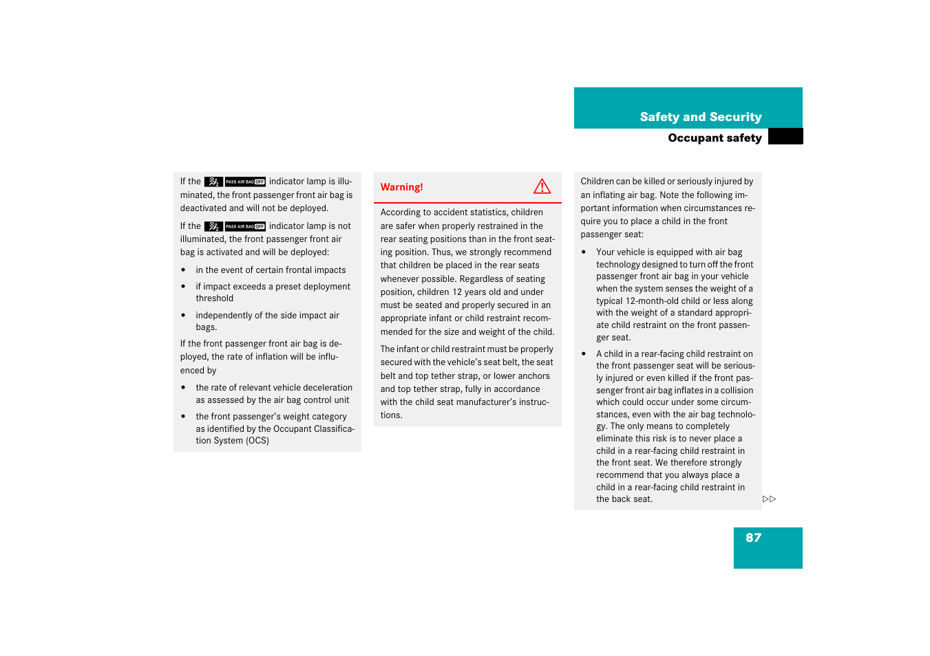 Mercedes-Benz R-Class 2006 Owners Manual User Manual | Page 88 / 561