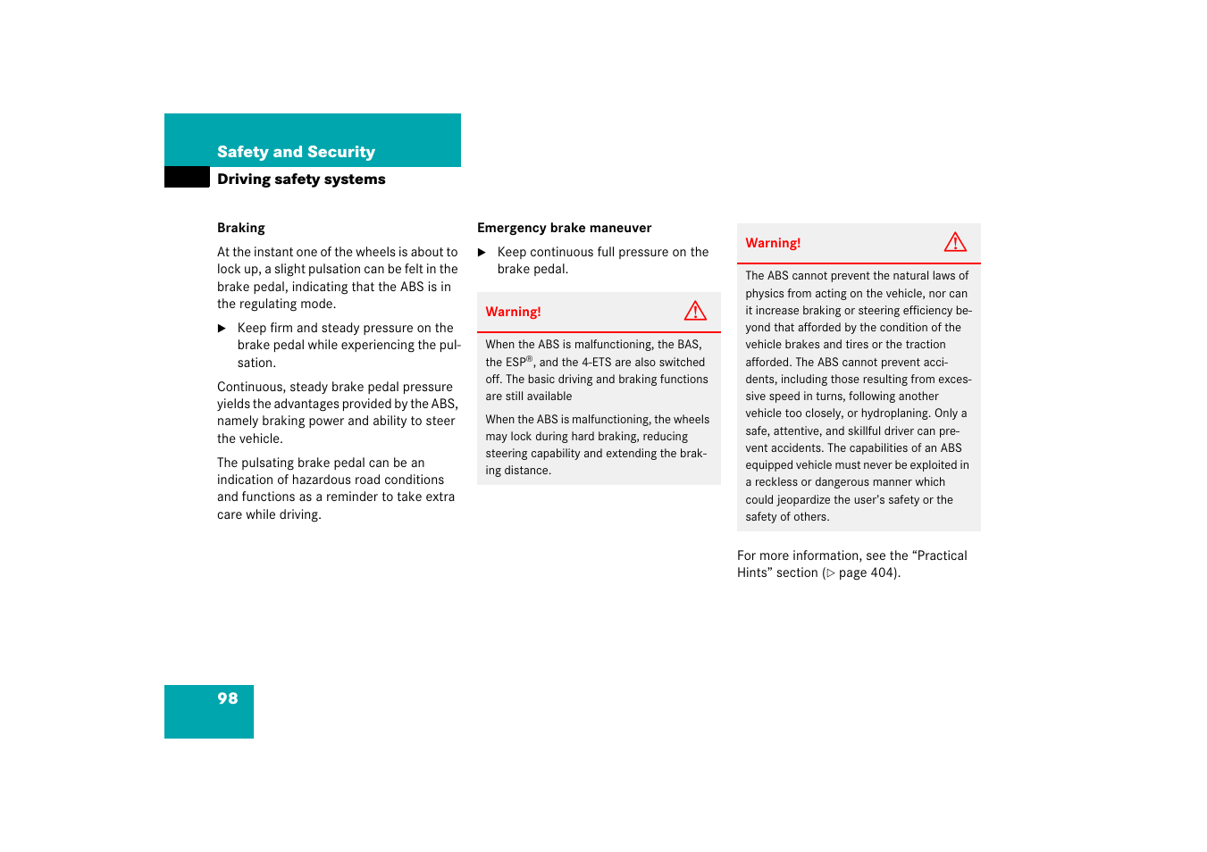 Mercedes-Benz R-Class 2006 Owners Manual User Manual | Page 99 / 561