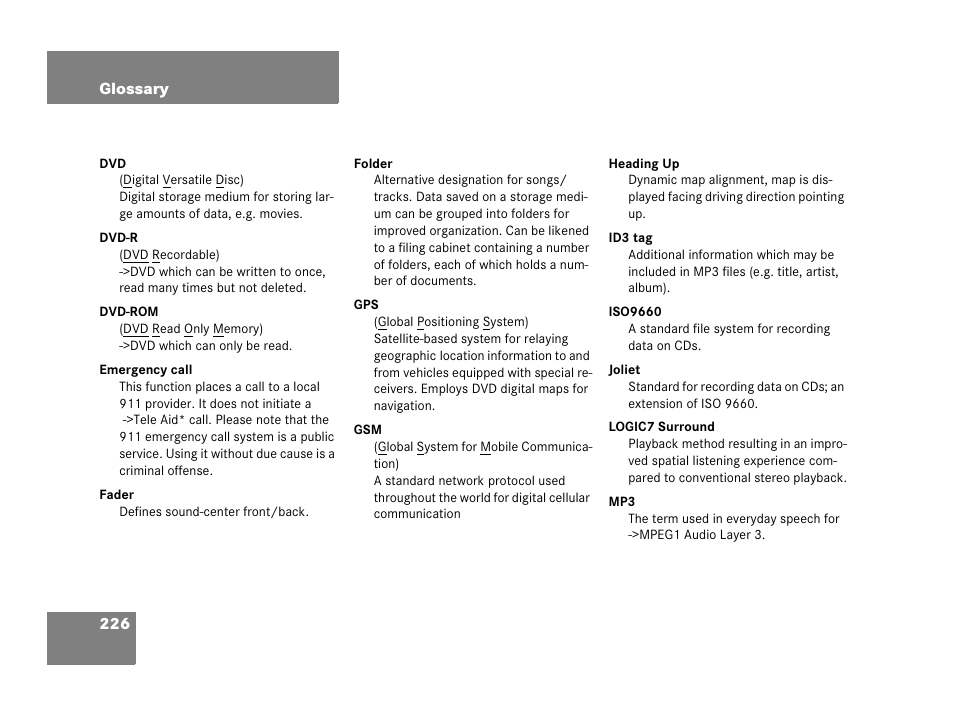Mercedes-Benz M-Class 2006 COMAND Manual User Manual | Page 228 / 242