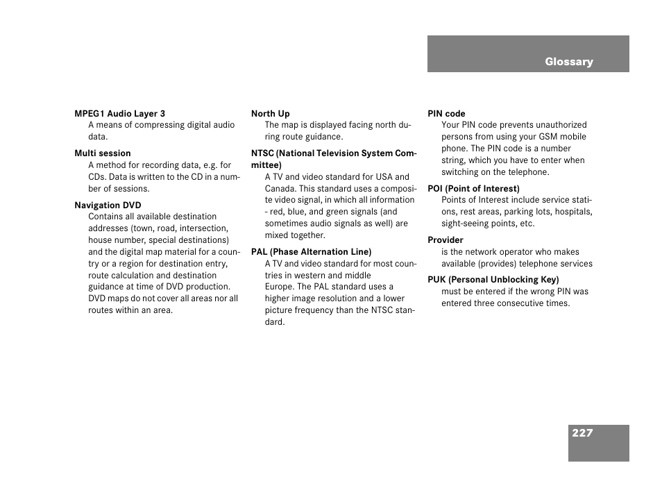 Mercedes-Benz M-Class 2006 COMAND Manual User Manual | Page 229 / 242