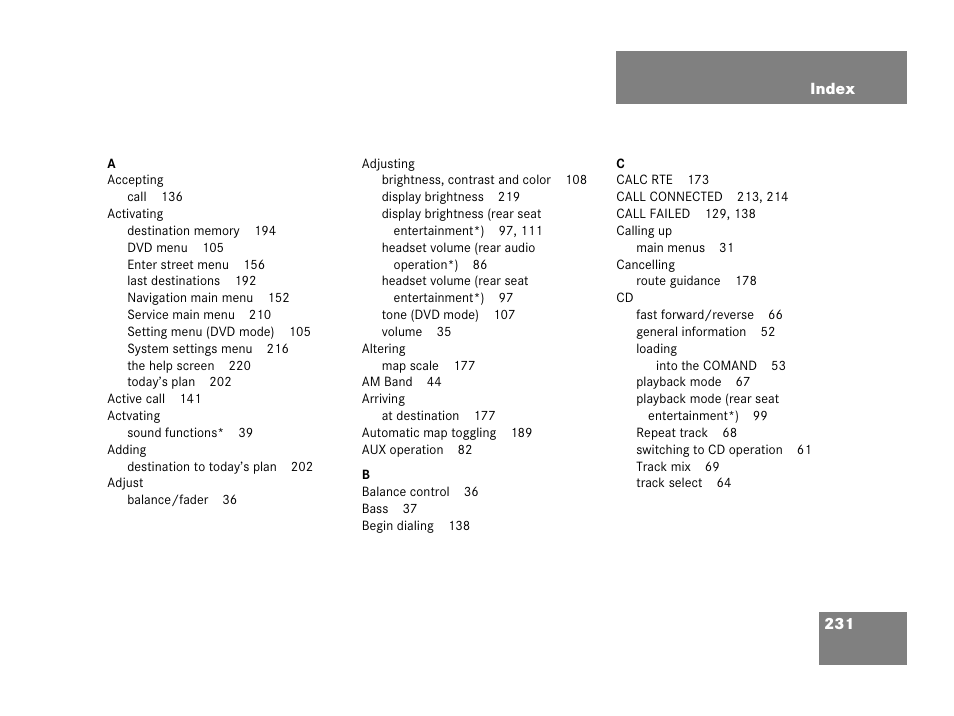 Mercedes-Benz M-Class 2006 COMAND Manual User Manual | Page 233 / 242