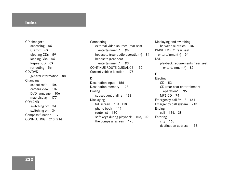 Mercedes-Benz M-Class 2006 COMAND Manual User Manual | Page 234 / 242