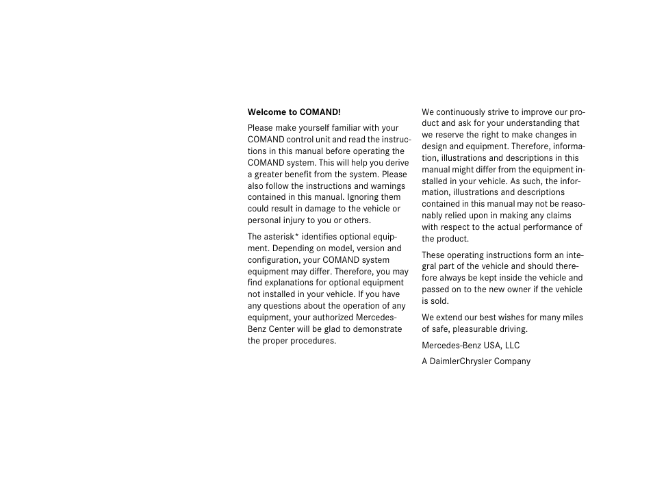 Mercedes-Benz M-Class 2006 COMAND Manual User Manual | Page 3 / 242