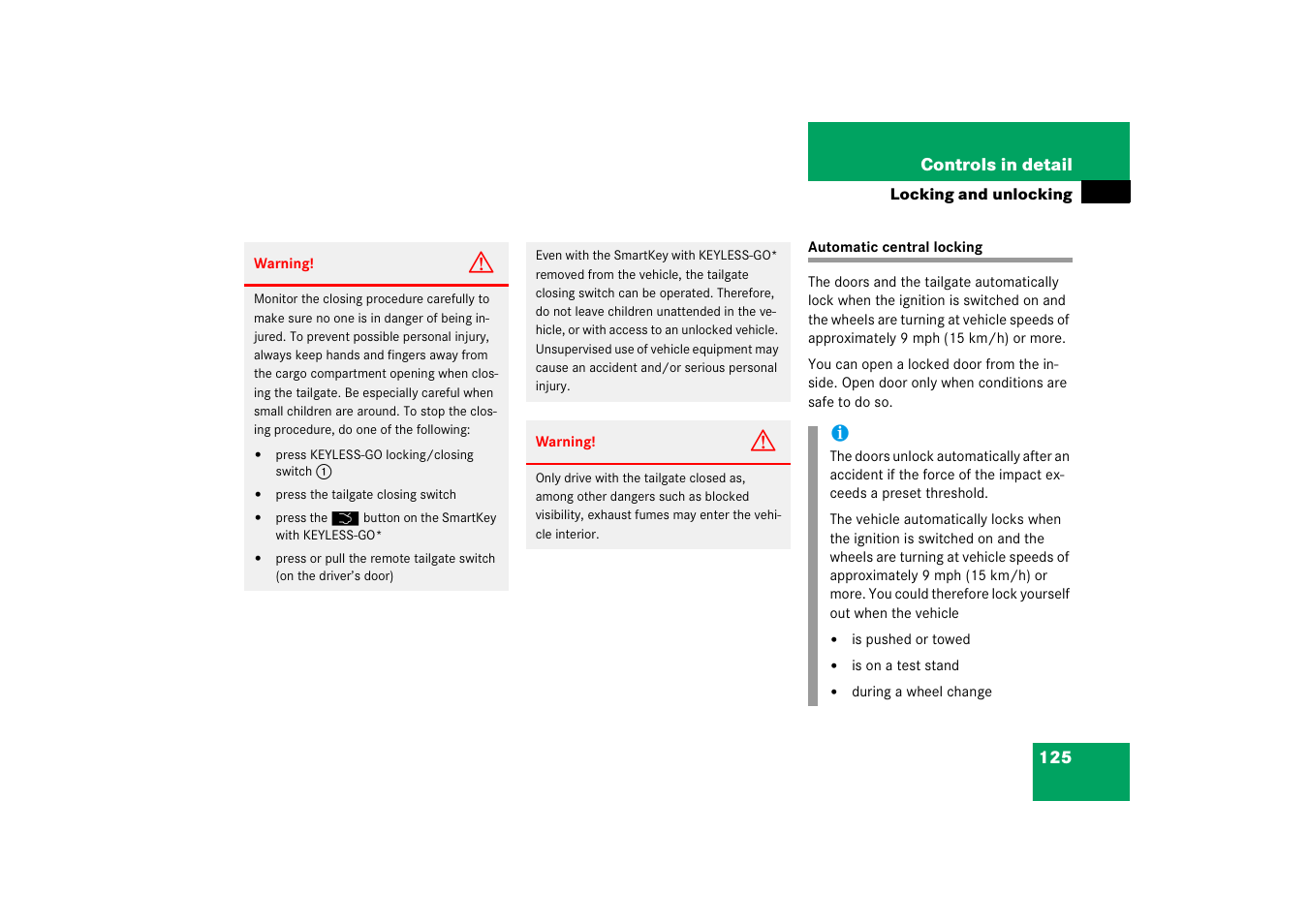 Mercedes-Benz M-Class 2006 Owners Manual User Manual | Page 126 / 539