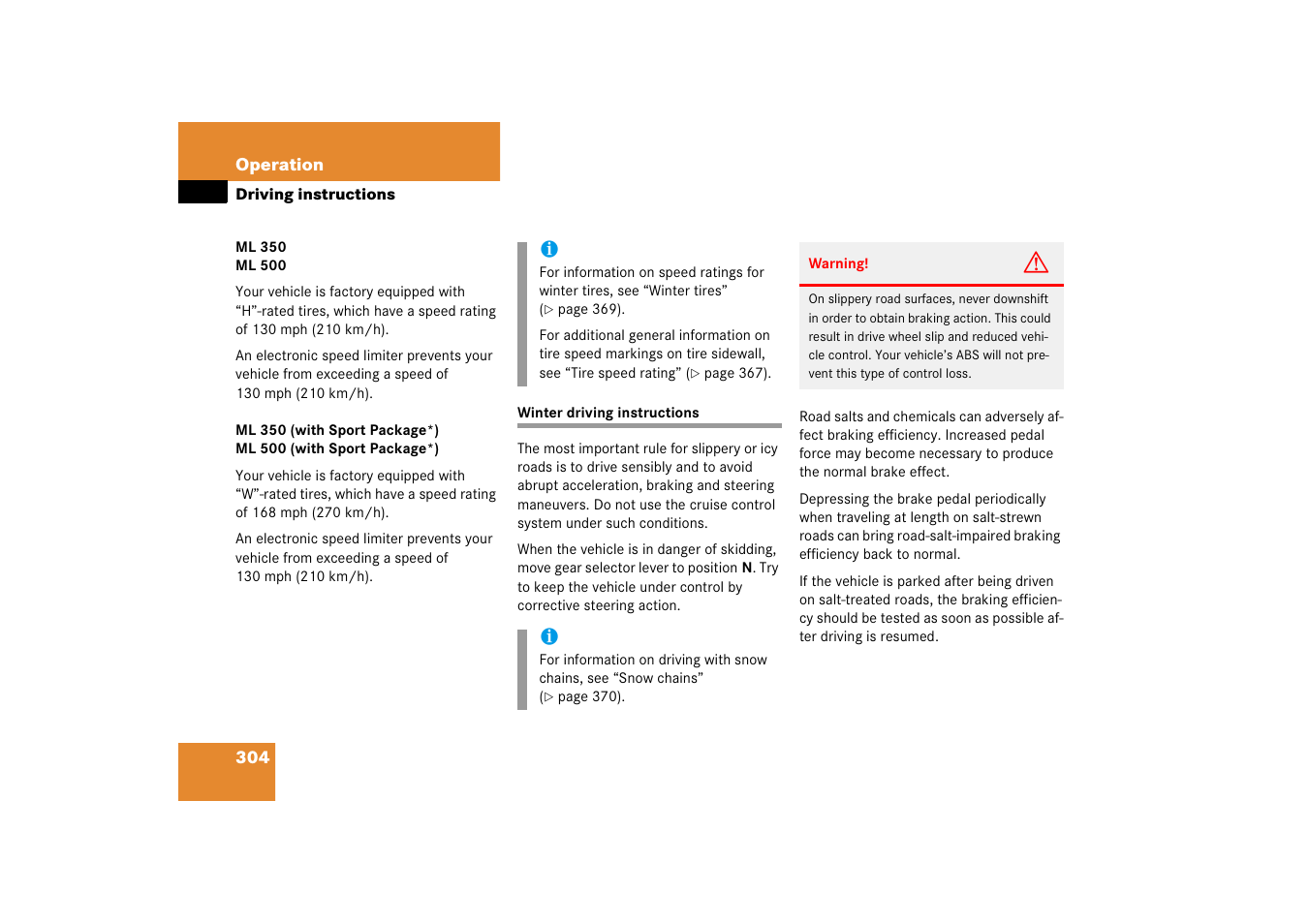 Mercedes-Benz M-Class 2006 Owners Manual User Manual | Page 305 / 539